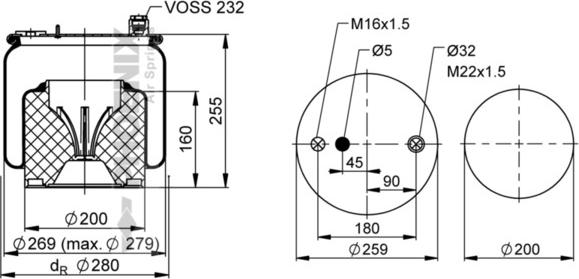 Phoenix 1 DF 16 A-2 - Bellow, air suspension www.parts5.com