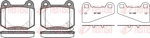 Remsa 0014.52 - Komplet zavornih oblog, ploscne (kolutne) zavore parts5.com