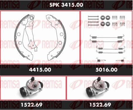 Remsa SPK 3415.00 - Sada brzdových čeľustí www.parts5.com