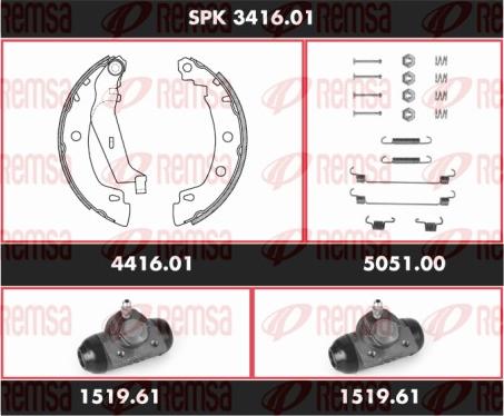 Remsa SPK 3416.01 - Bremsbackensatz www.parts5.com