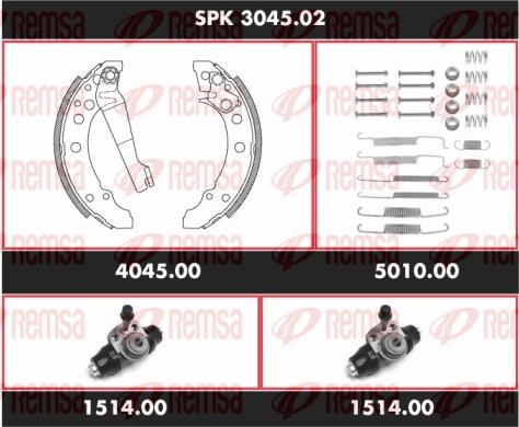 Remsa SPK 3045.02 - Set saboti frana www.parts5.com