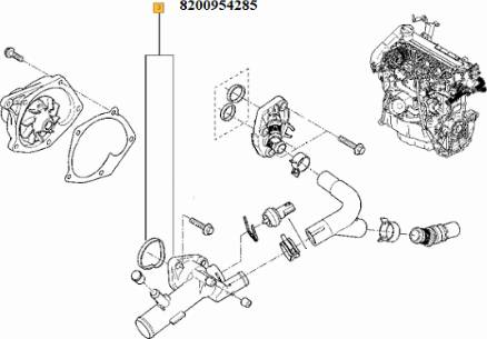 RENAULT 82 00 954 285 - Thermostat, coolant www.parts5.com