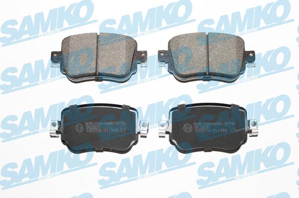 Samko 5SP1986 - Тормозные колодки, дисковые, комплект www.parts5.com