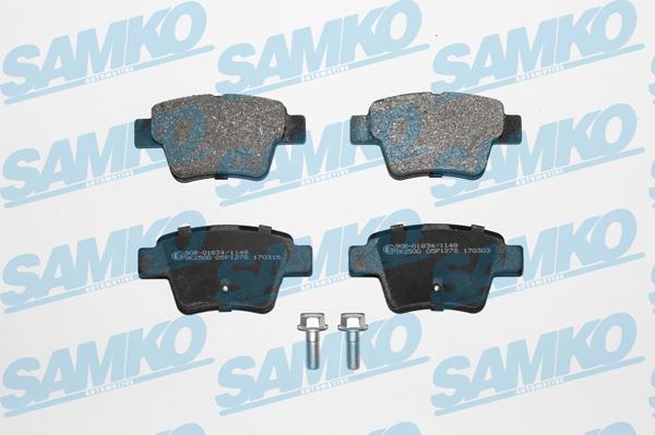 Samko 5SP1278 - Тормозные колодки, дисковые, комплект www.parts5.com