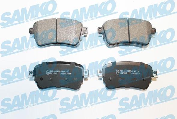 Samko 5SP2034 - Piduriklotsi komplekt,ketaspidur www.parts5.com