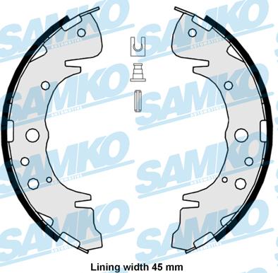 Samko 88020 - Brake Shoe Set www.parts5.com