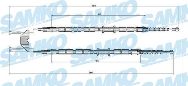 Samko C0538B - Cable, parking brake parts5.com