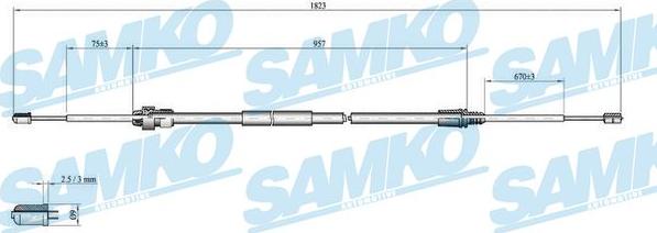 Samko C0002B - Cable, parking brake www.parts5.com