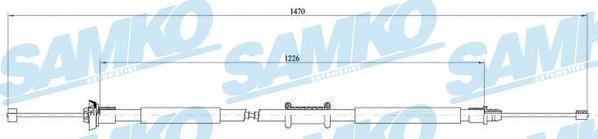 Samko C0197B - Cablu, frana de parcare www.parts5.com