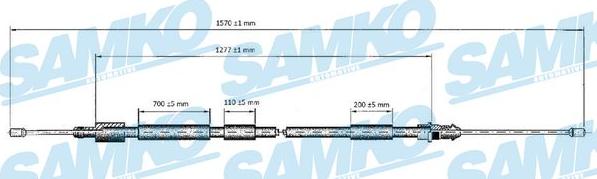 Samko C0119B - Cablu, frana de parcare www.parts5.com