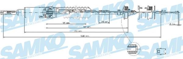 Samko C0240C - Clutch Cable www.parts5.com