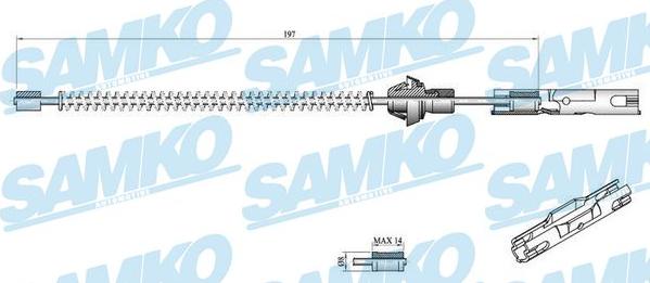 Samko C0250B - Cable, parking brake parts5.com