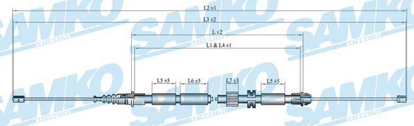 Samko C0263B - Cable, parking brake www.parts5.com