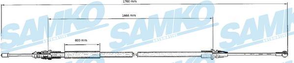 Samko C0707B - Cablu, frana de parcare www.parts5.com