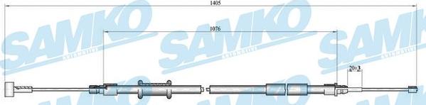 Samko C1008B - Cable de accionamiento, freno de estacionamiento www.parts5.com