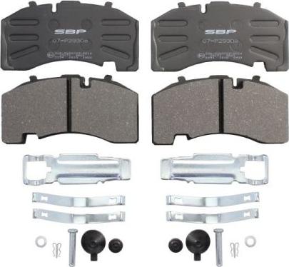 SBP 07-P29308 - Тормозные колодки, дисковые, комплект www.parts5.com