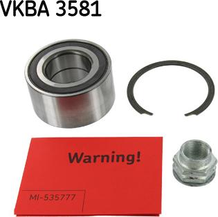 SKF VKBA 3581 - Wheel hub, bearing Kit www.parts5.com