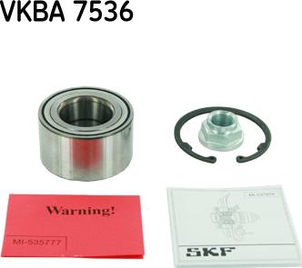 SKF VKBA 7536 - Комплект подшипника ступицы колеса www.parts5.com