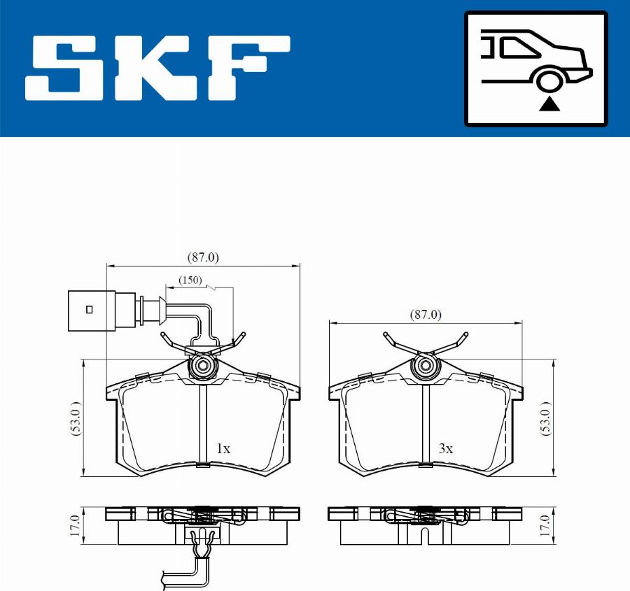 SKF VKBP 90452 E - Σετ τακάκια, δισκόφρενα www.parts5.com