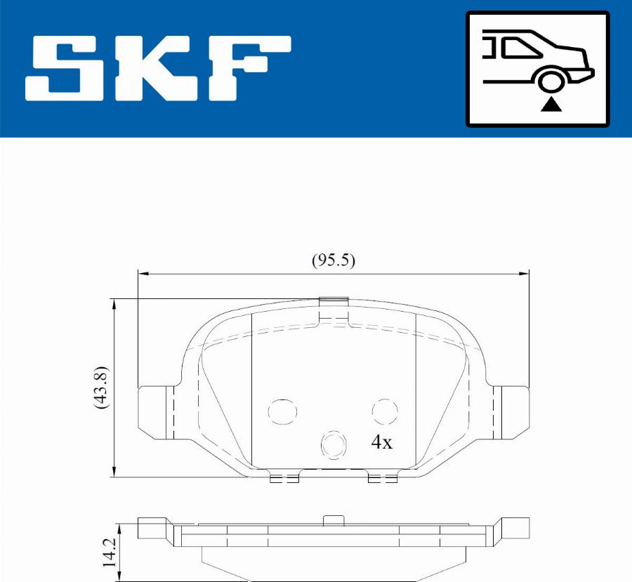 SKF VKBP 90414 - Komplet zavornih oblog, ploscne (kolutne) zavore www.parts5.com