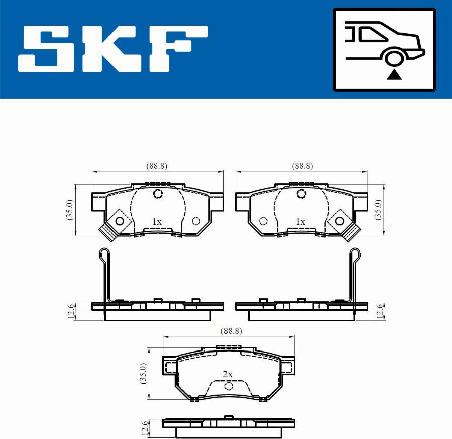 SKF VKBP 90624 A - Тормозные колодки, дисковые, комплект www.parts5.com