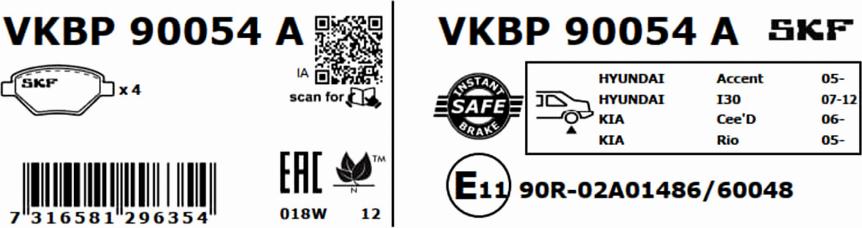 SKF VKBP 90054 A - Set placute frana,frana disc www.parts5.com