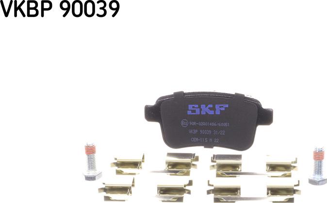 SKF VKBP 90039 - Тормозные колодки, дисковые, комплект www.parts5.com