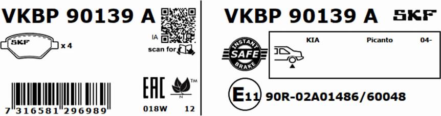 SKF VKBP 90139 A - Brake Pad Set, disc brake www.parts5.com