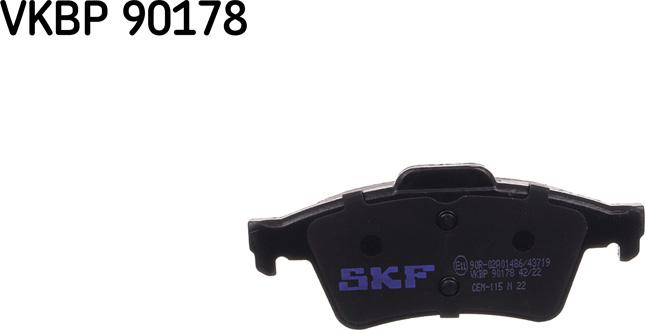 SKF VKBP 90178 - Komplet kočnih obloga, disk kočnica www.parts5.com