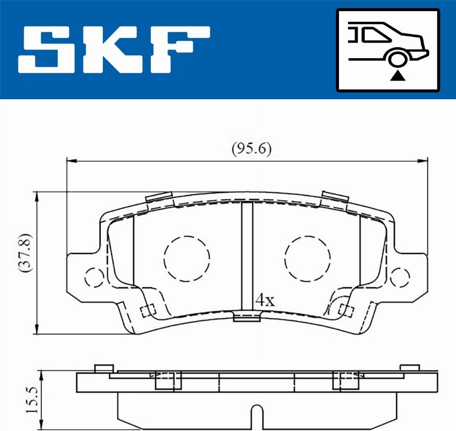 SKF VKBP 90208 A - Тормозные колодки, дисковые, комплект www.parts5.com