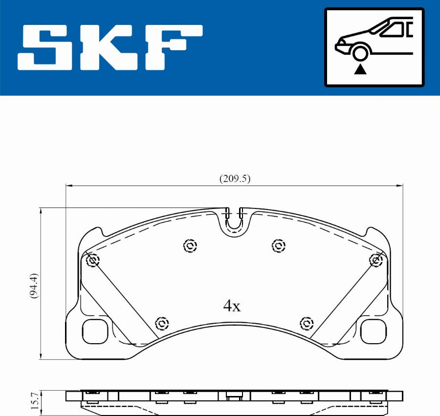 SKF VKBP 80461 - Тормозные колодки, дисковые, комплект www.parts5.com