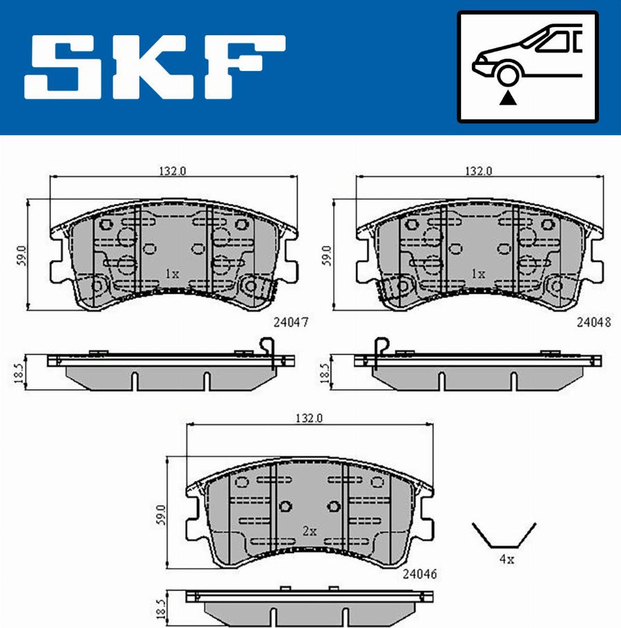SKF VKBP 80421 A - Тормозные колодки, дисковые, комплект www.parts5.com