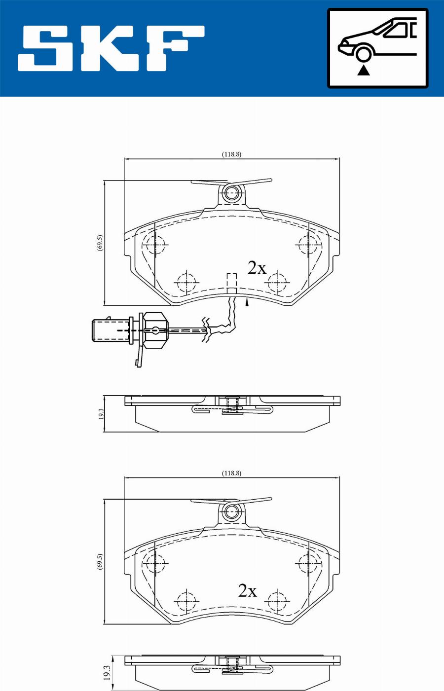 SKF VKBP 80547 E - Σετ τακάκια, δισκόφρενα www.parts5.com