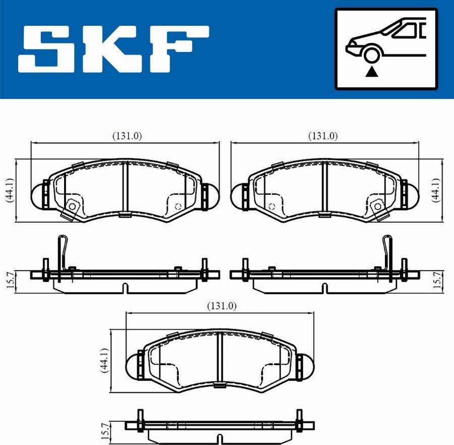 SKF VKBP 80500 A - Тормозные колодки, дисковые, комплект www.parts5.com