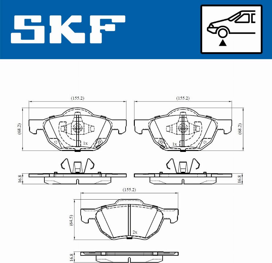 SKF VKBP 80518 A - Komplet pločica, disk-kočnica www.parts5.com