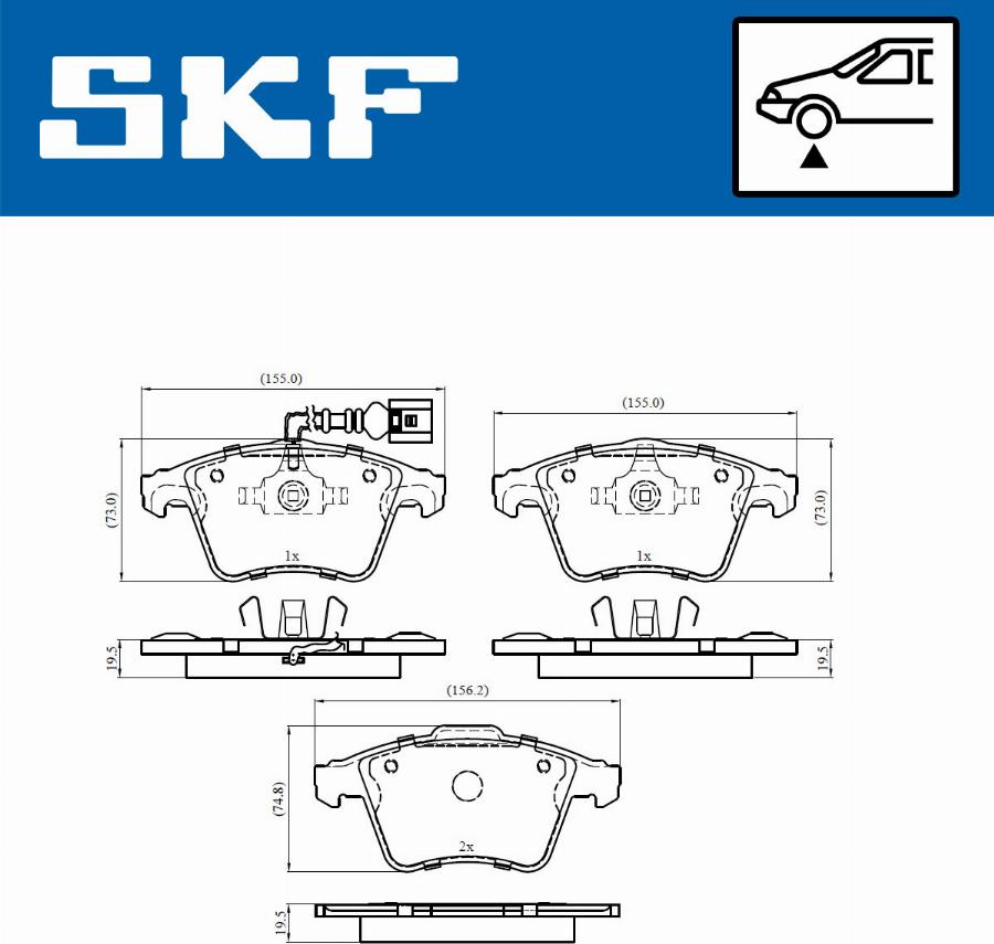 SKF VKBP 80589 E - Sada brzdových destiček, kotoučová brzda www.parts5.com