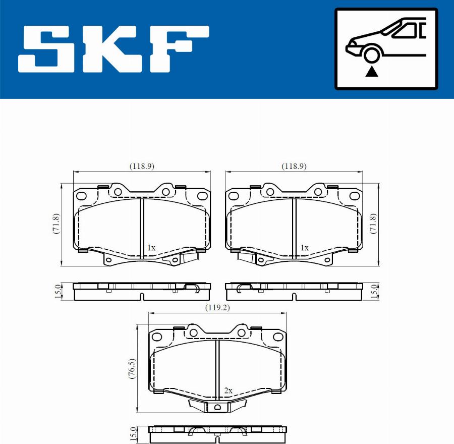 SKF VKBP 80537 A - Σετ τακάκια, δισκόφρενα www.parts5.com