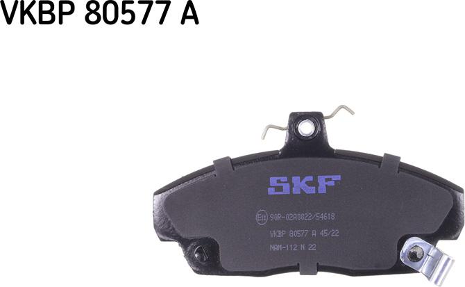 SKF VKBP 80577 A - Тормозные колодки, дисковые, комплект www.parts5.com