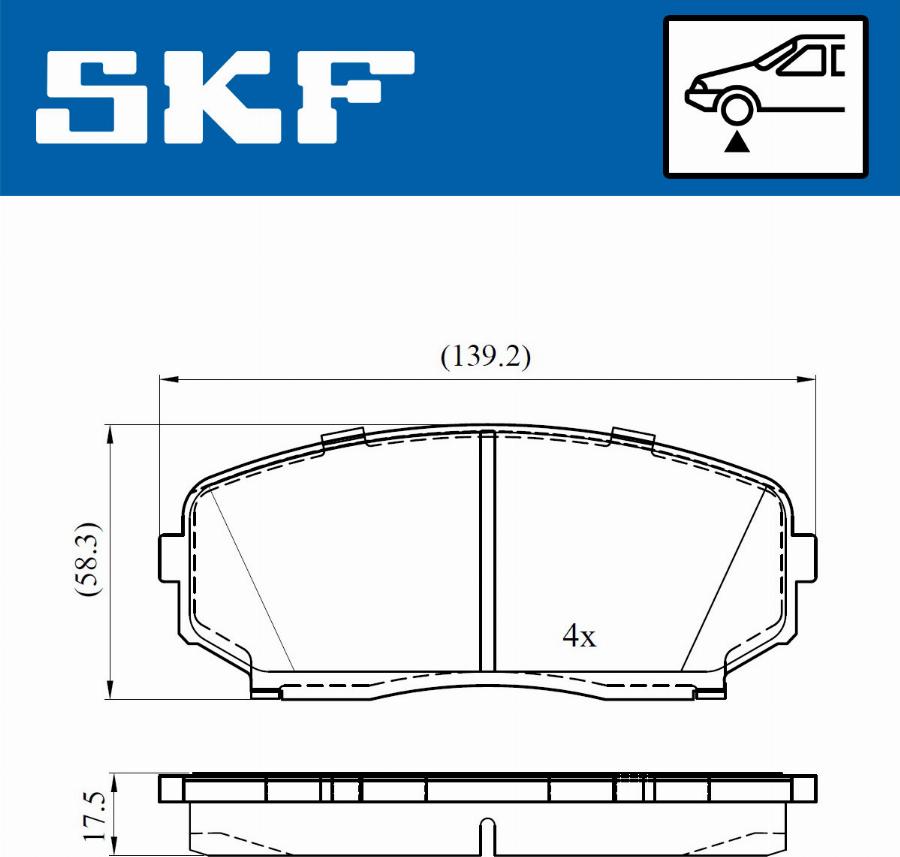 SKF VKBP 80612 A - Тормозные колодки, дисковые, комплект www.parts5.com
