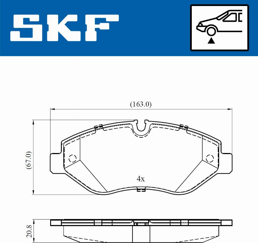 SKF VKBP 80633 E - Fékbetétkészlet, tárcsafék www.parts5.com