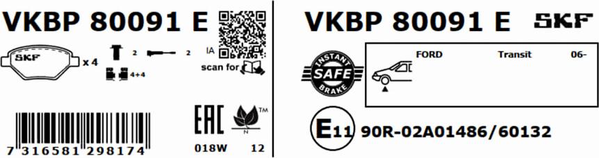 SKF VKBP 80091 E - Set placute frana,frana disc www.parts5.com