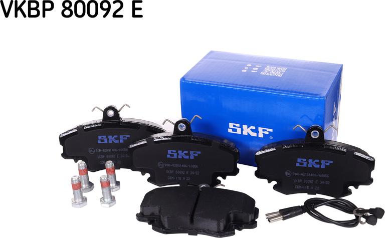 SKF VKBP 80092 E - Sada brzdových platničiek kotúčovej brzdy www.parts5.com