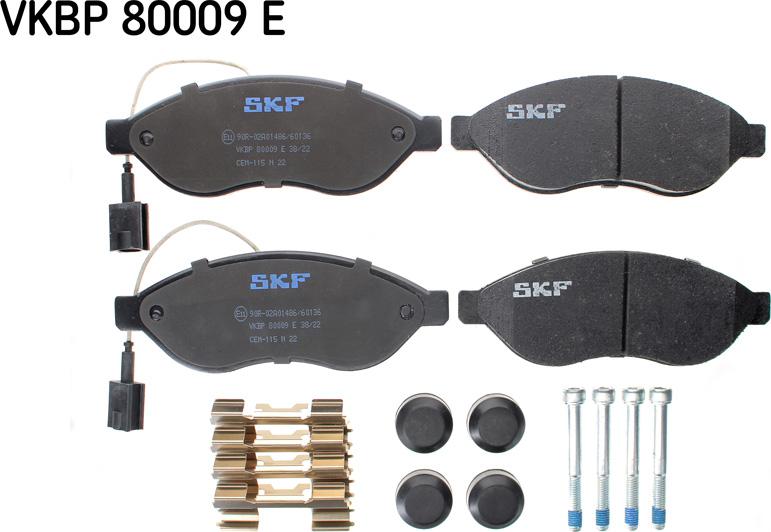 SKF VKBP 80009 E - Σετ τακάκια, δισκόφρενα www.parts5.com