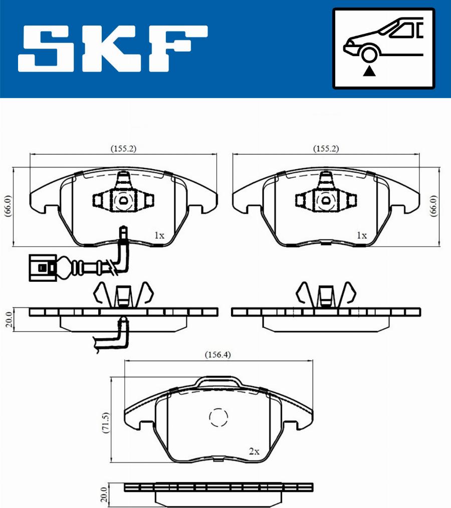 SKF VKBP 80007 E - Fékbetétkészlet, tárcsafék www.parts5.com