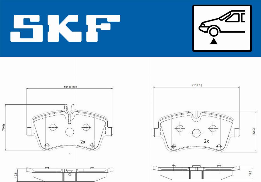 SKF VKBP 80081 - Zestaw klocków hamulcowych, hamulce tarczowe www.parts5.com