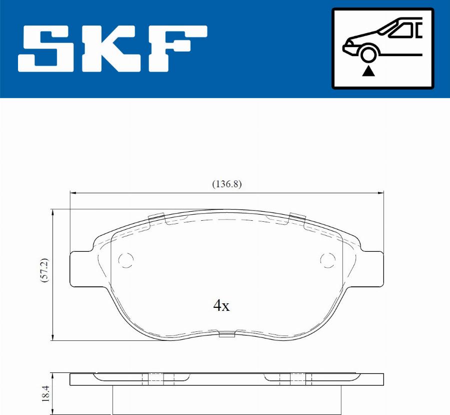 SKF VKBP 80022 - Komplet kočnih obloga, disk kočnica www.parts5.com