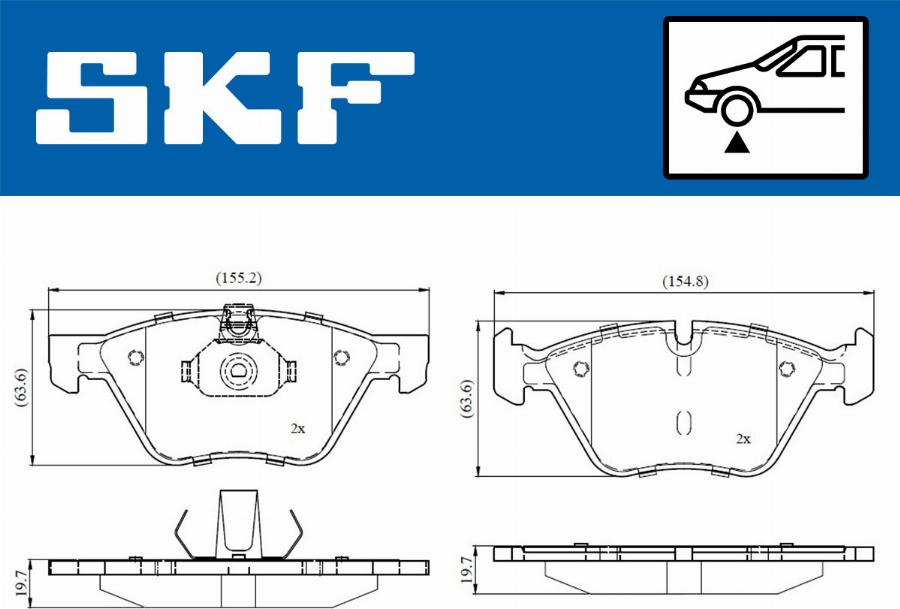 SKF VKBP 80141 - Тормозные колодки, дисковые, комплект www.parts5.com