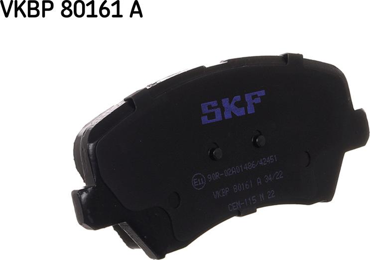 SKF VKBP 80161 A - Тормозные колодки, дисковые, комплект www.parts5.com