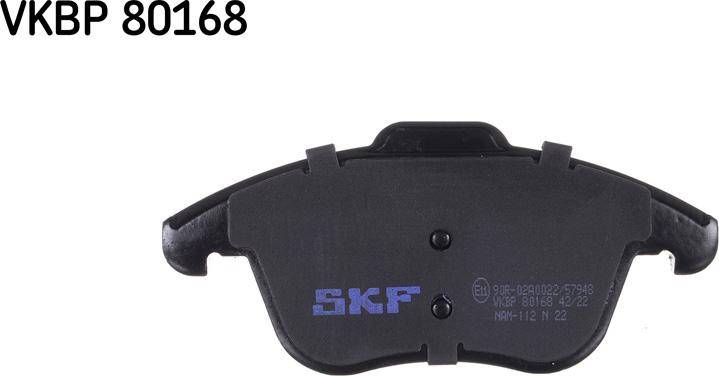 SKF VKBP 80168 - Тормозные колодки, дисковые, комплект www.parts5.com