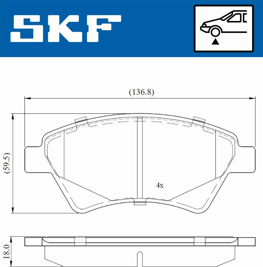 SKF VKBP 80163 - Комплект спирачно феродо, дискови спирачки www.parts5.com